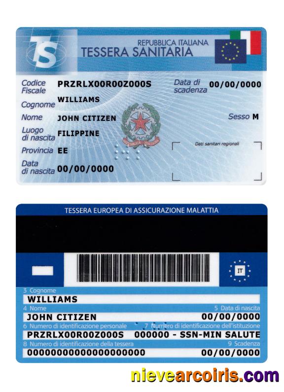 Italy Tessera Sanitaria (health insurance card)